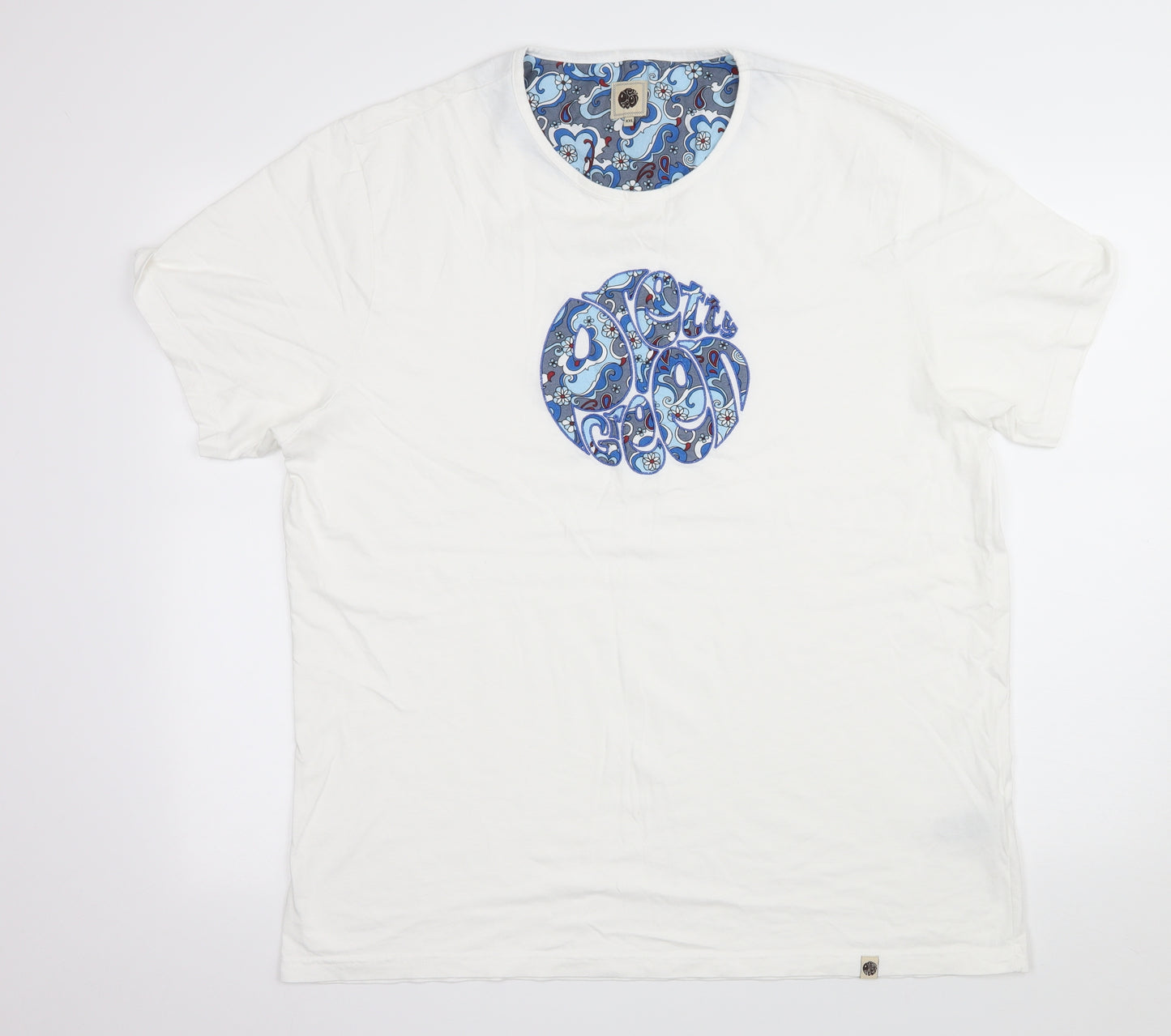 Pretty Green Mens White  Jersey  T-Shirt Size 2XL
