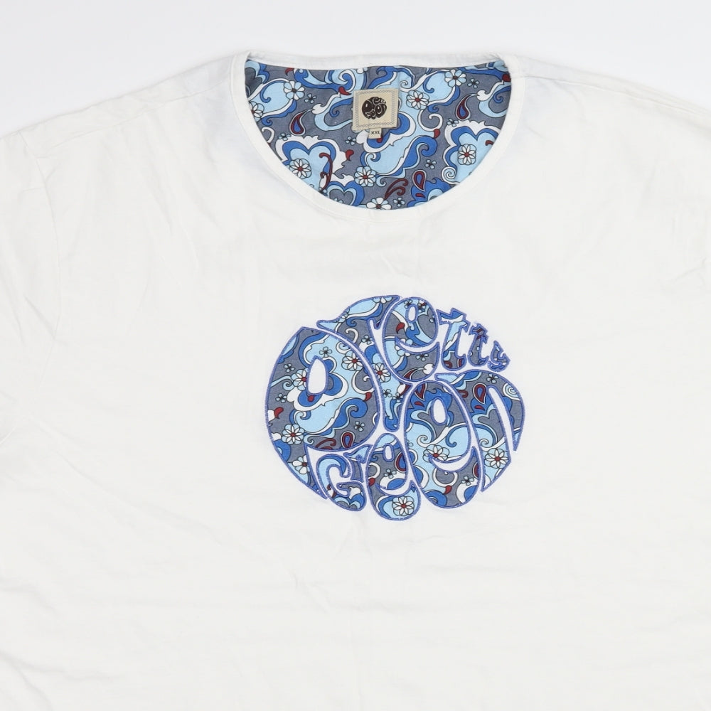 Pretty Green Mens White  Jersey  T-Shirt Size 2XL