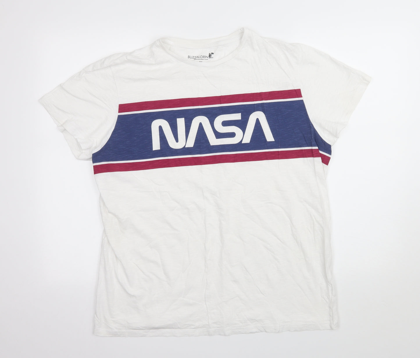 Buzzaldrin Mens White  Jersey  T-Shirt Size 2XL  - NASA