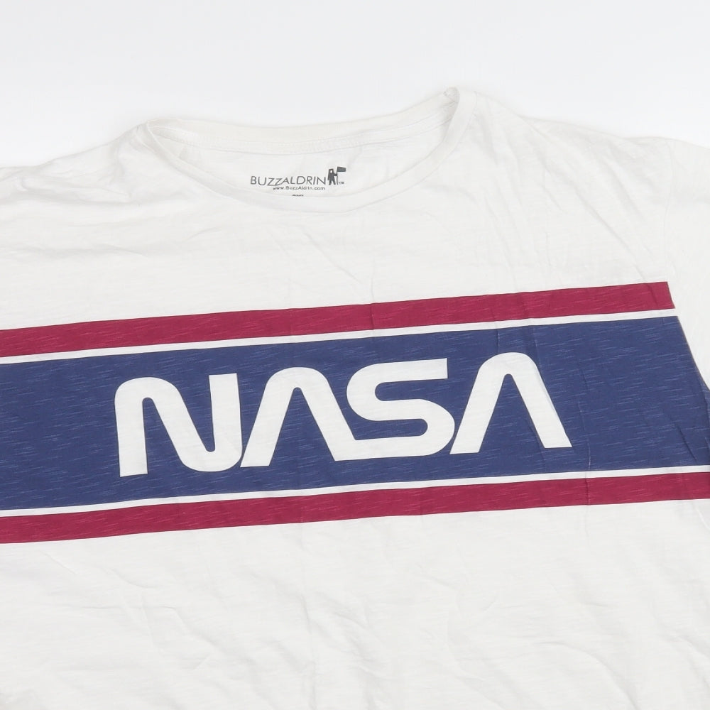 Buzzaldrin Mens White  Jersey  T-Shirt Size 2XL  - NASA