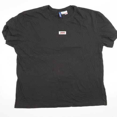 Divided by H&M Mens Grey  Jersey  T-Shirt Size XL  - Jaws