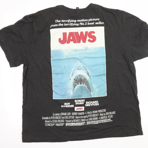 Divided by H&M Mens Grey  Jersey  T-Shirt Size XL  - Jaws