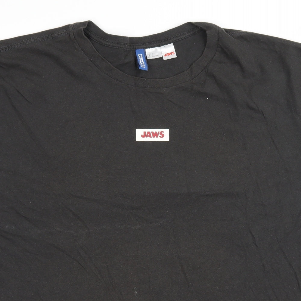 Divided by H&M Mens Grey  Jersey  T-Shirt Size XL  - Jaws