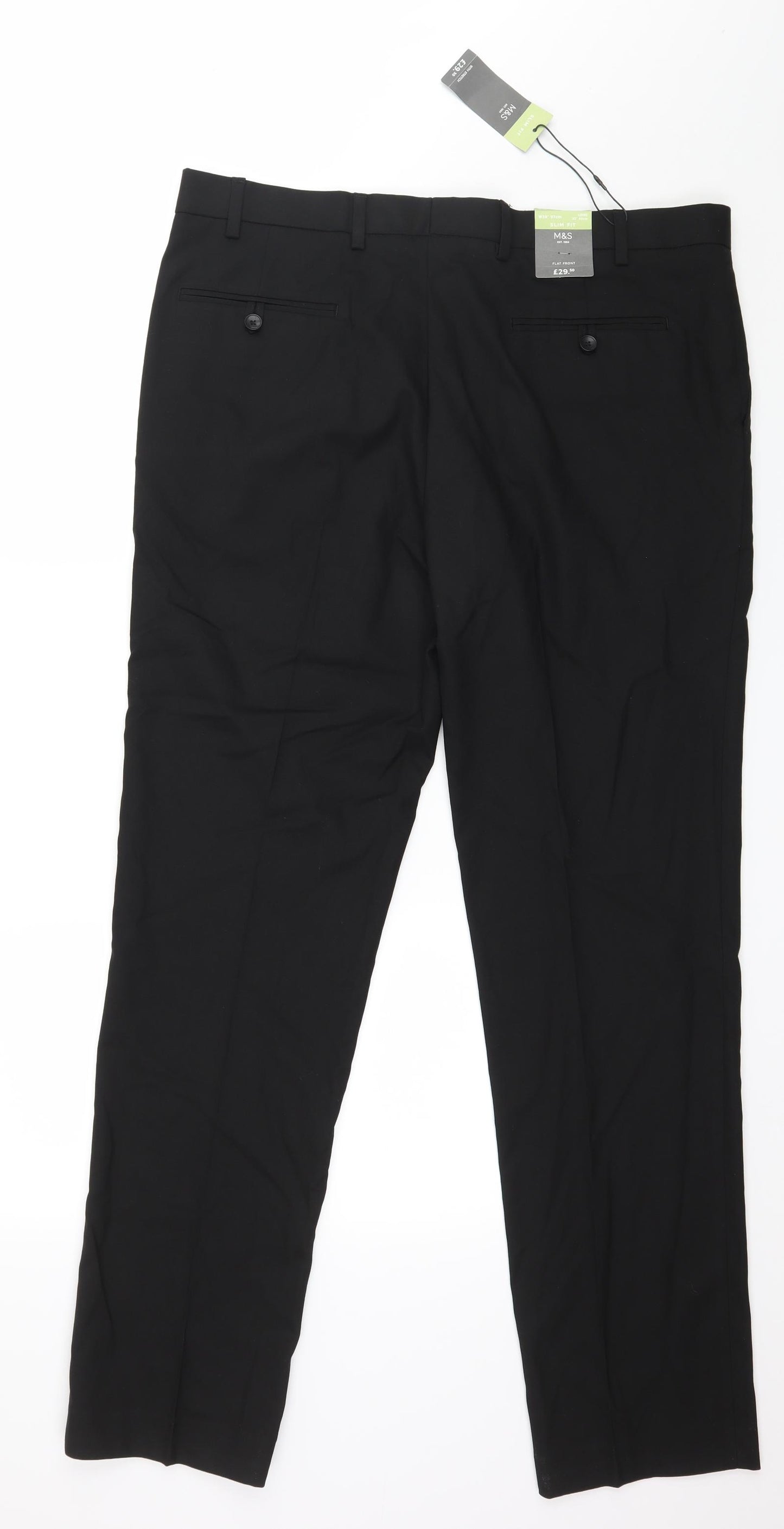 Marks and Spencer Mens Black   Trousers  Size 38 in L33 in