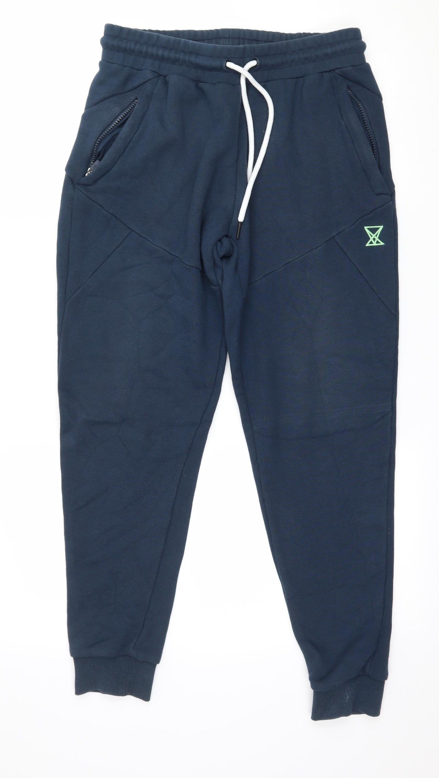 VXS Mens Blue  Jersey Jogger Trousers Size M L26 in