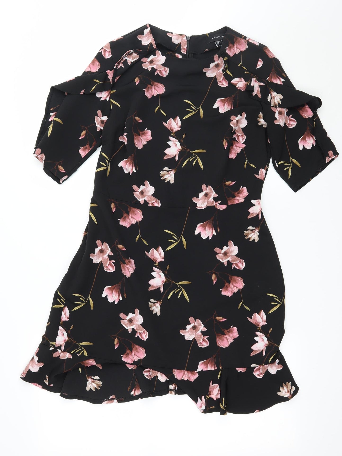 Atmosphere Womens Black Floral  A-Line  Size 14
