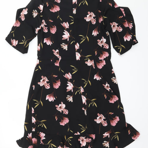 Atmosphere Womens Black Floral  A-Line  Size 14