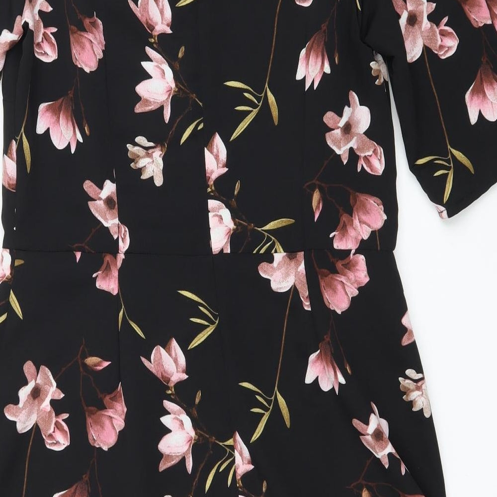 Atmosphere Womens Black Floral  A-Line  Size 14
