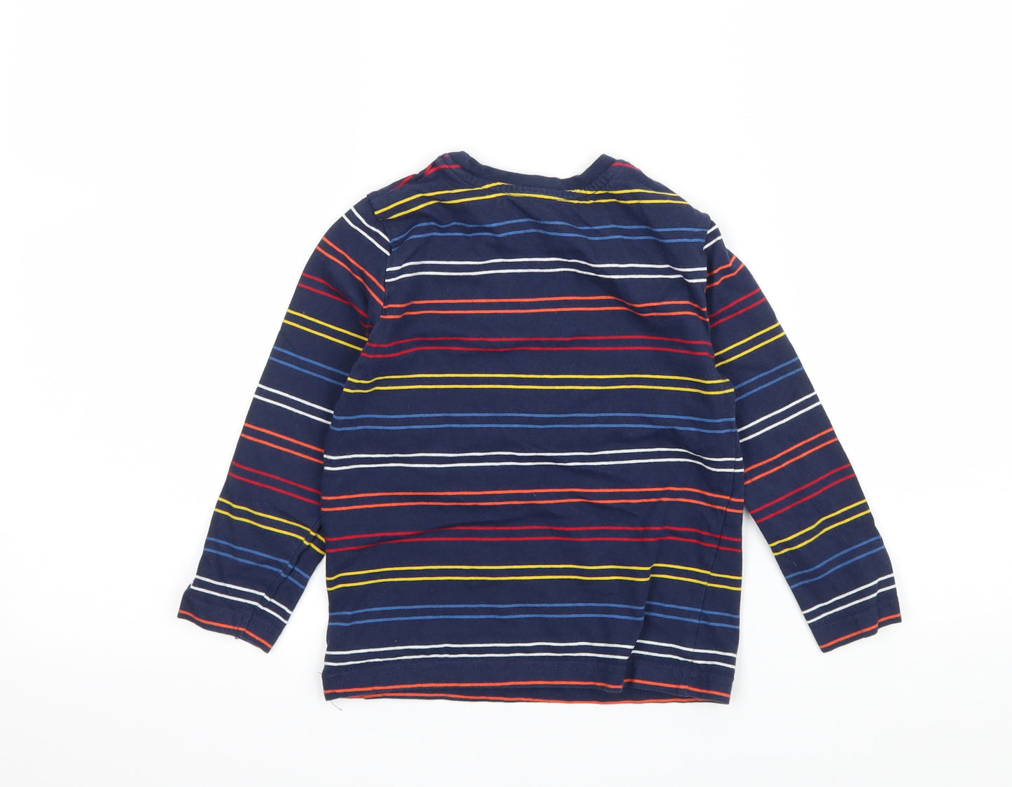 Primark Boys Blue Striped Jersey Basic T-Shirt Size 3-4 Years