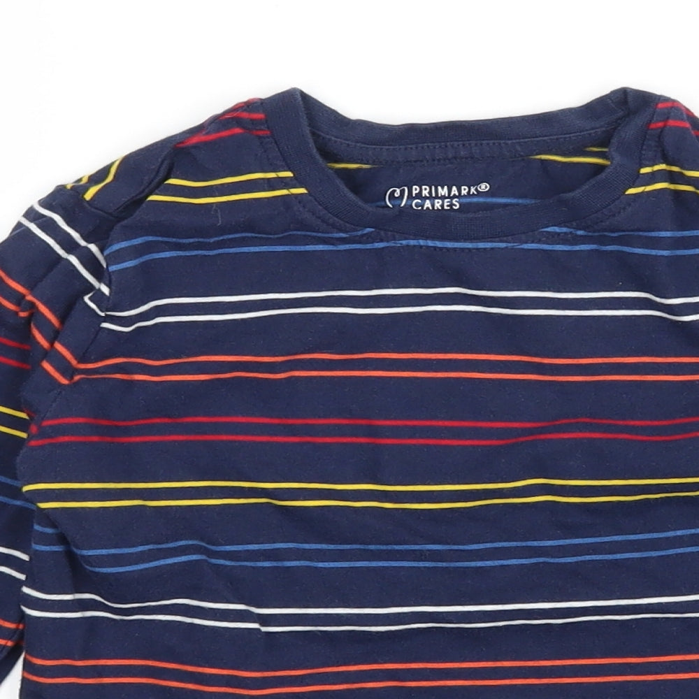Primark Boys Blue Striped Jersey Basic T-Shirt Size 3-4 Years
