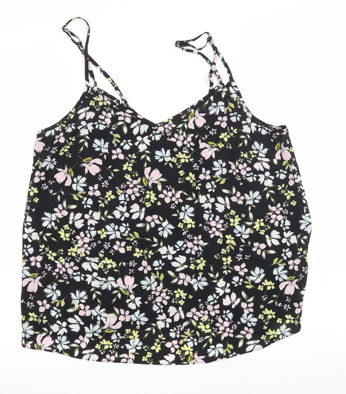 Primark Womens Black Floral  Camisole Tank Size 12