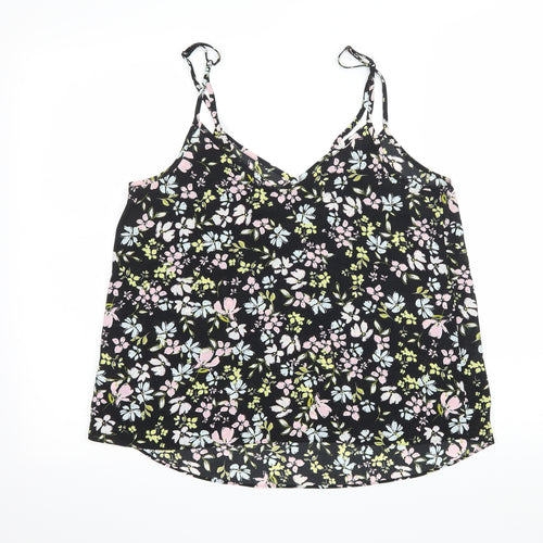 Primark Womens Black Floral  Camisole Tank Size 12