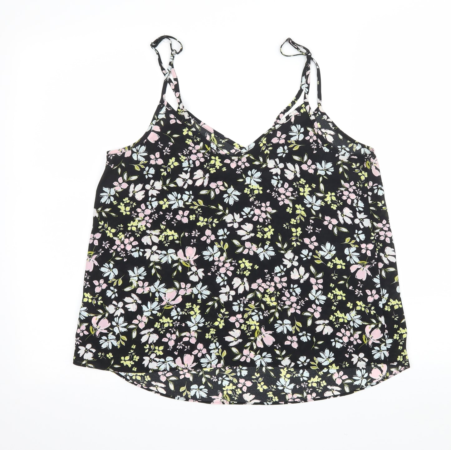 Primark Womens Black Floral  Camisole Tank Size 12