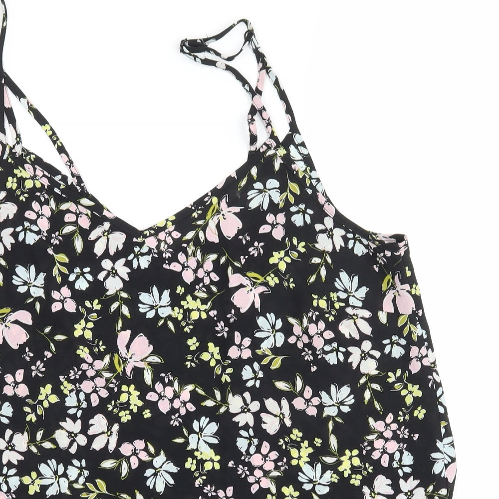 Primark Womens Black Floral  Camisole Tank Size 12
