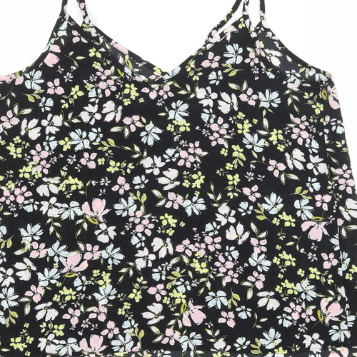Primark Womens Black Floral  Camisole Tank Size 12