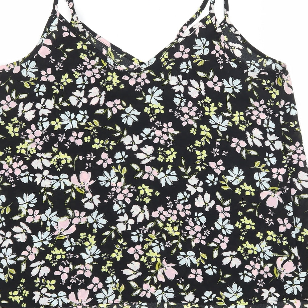 Primark Womens Black Floral  Camisole Tank Size 12