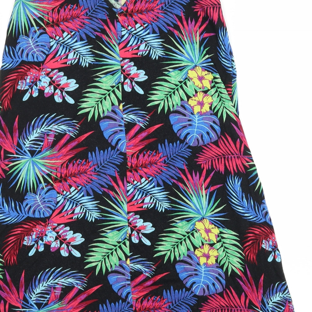 George Womens Black Floral Jersey Basic Tank Size 12