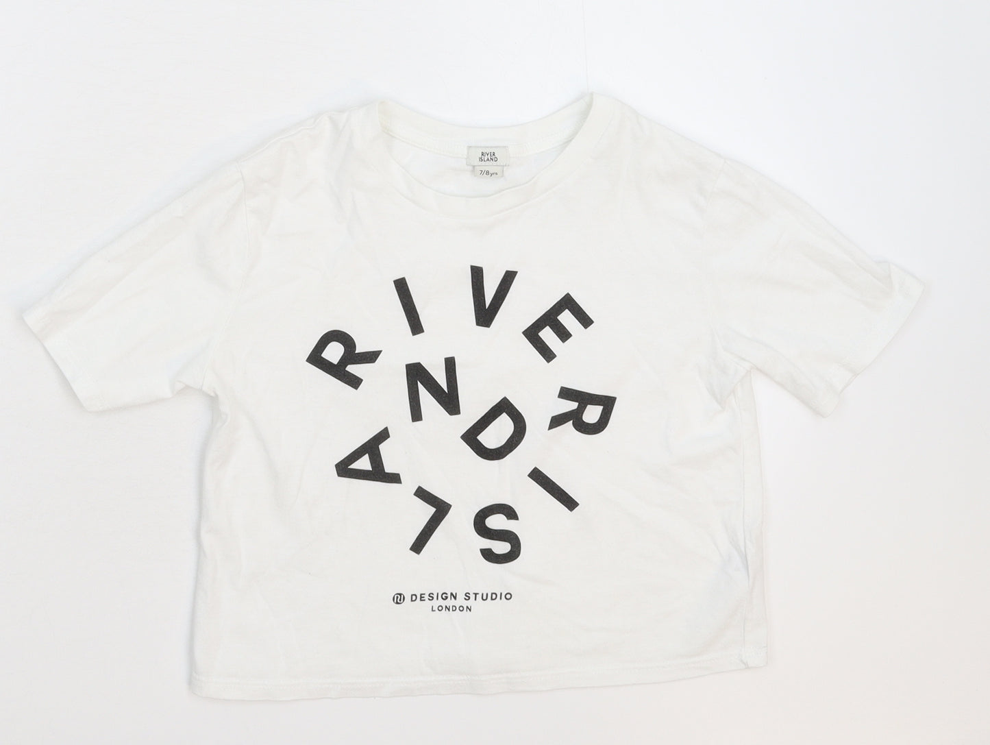 River Island Girls White   Basic T-Shirt Size 7-8 Years