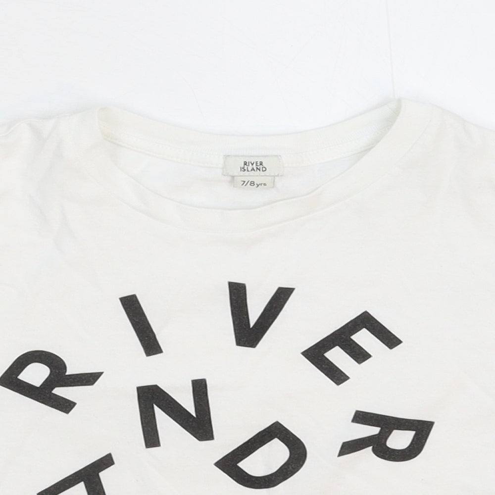 River Island Girls White   Basic T-Shirt Size 7-8 Years