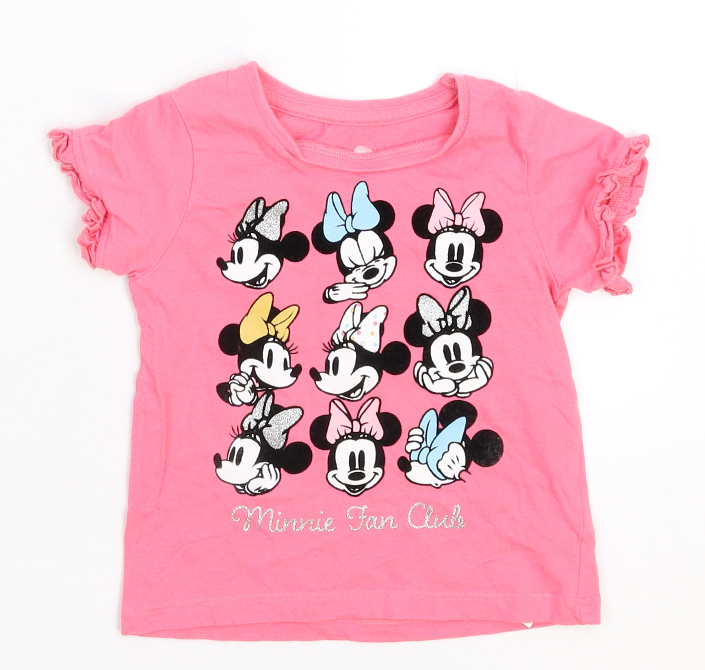 Primark Girls Pink   Basic T-Shirt Size 18-24 Months  - Minnie Mouse