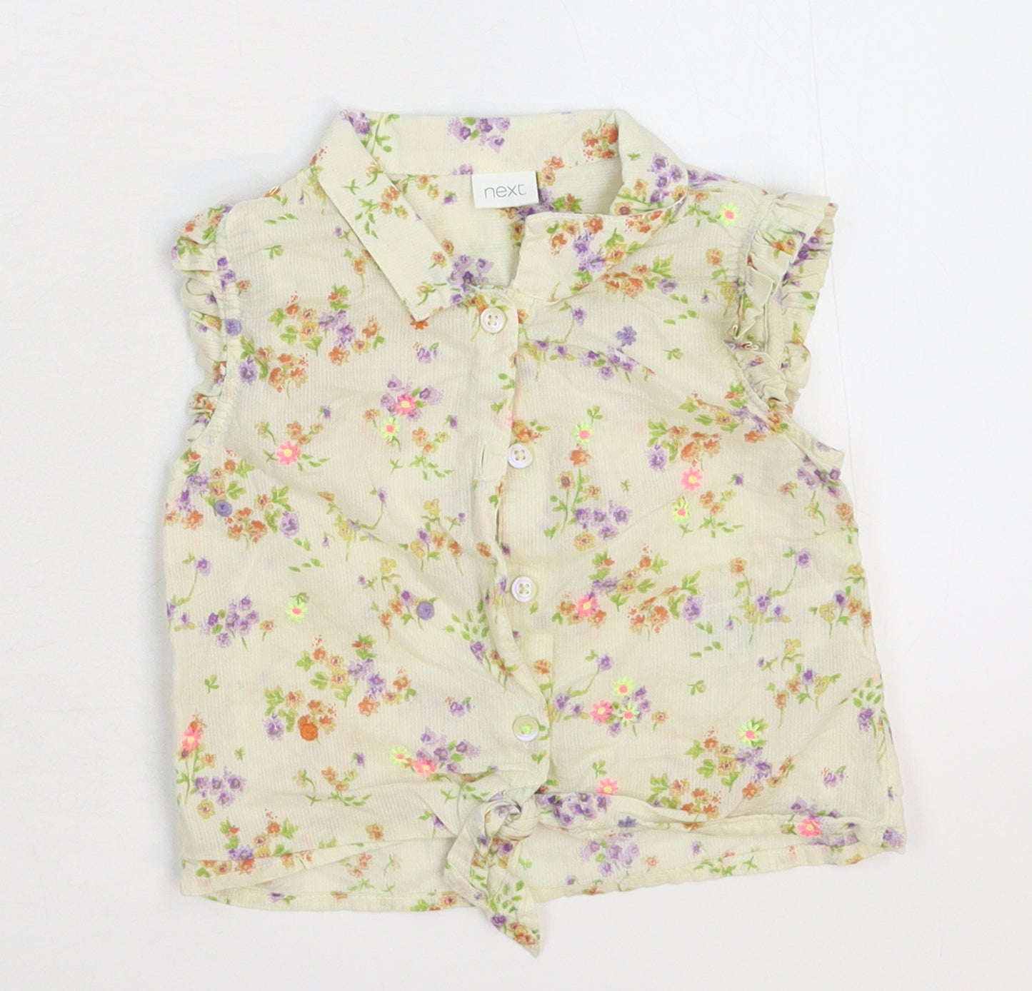 NEXT Girls White Floral  Basic Button-Up Size 2-3 Years