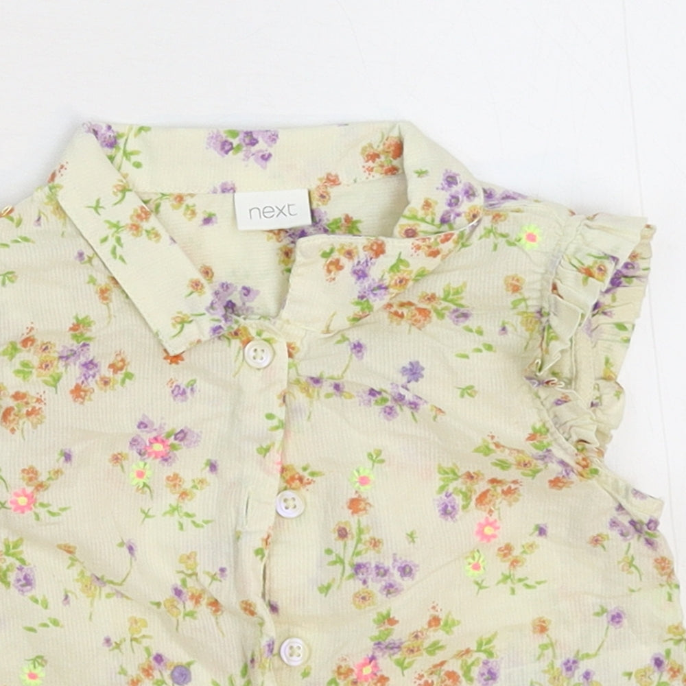 NEXT Girls White Floral  Basic Button-Up Size 2-3 Years