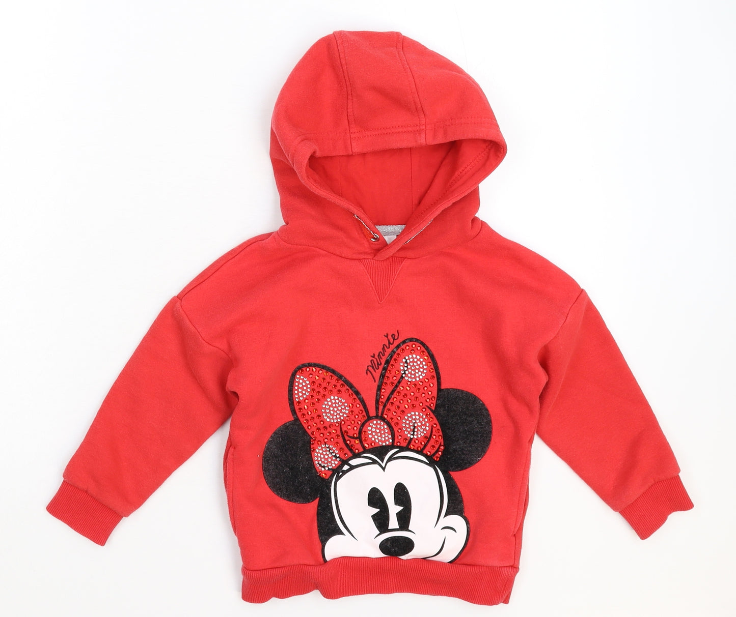 Disney Boys Red   Pullover Hoodie Size 3 Years