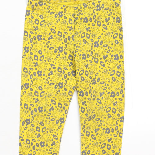 Primark Girls Yellow Animal Print  Capri Leggings Size 18-24 Months  - Lion King