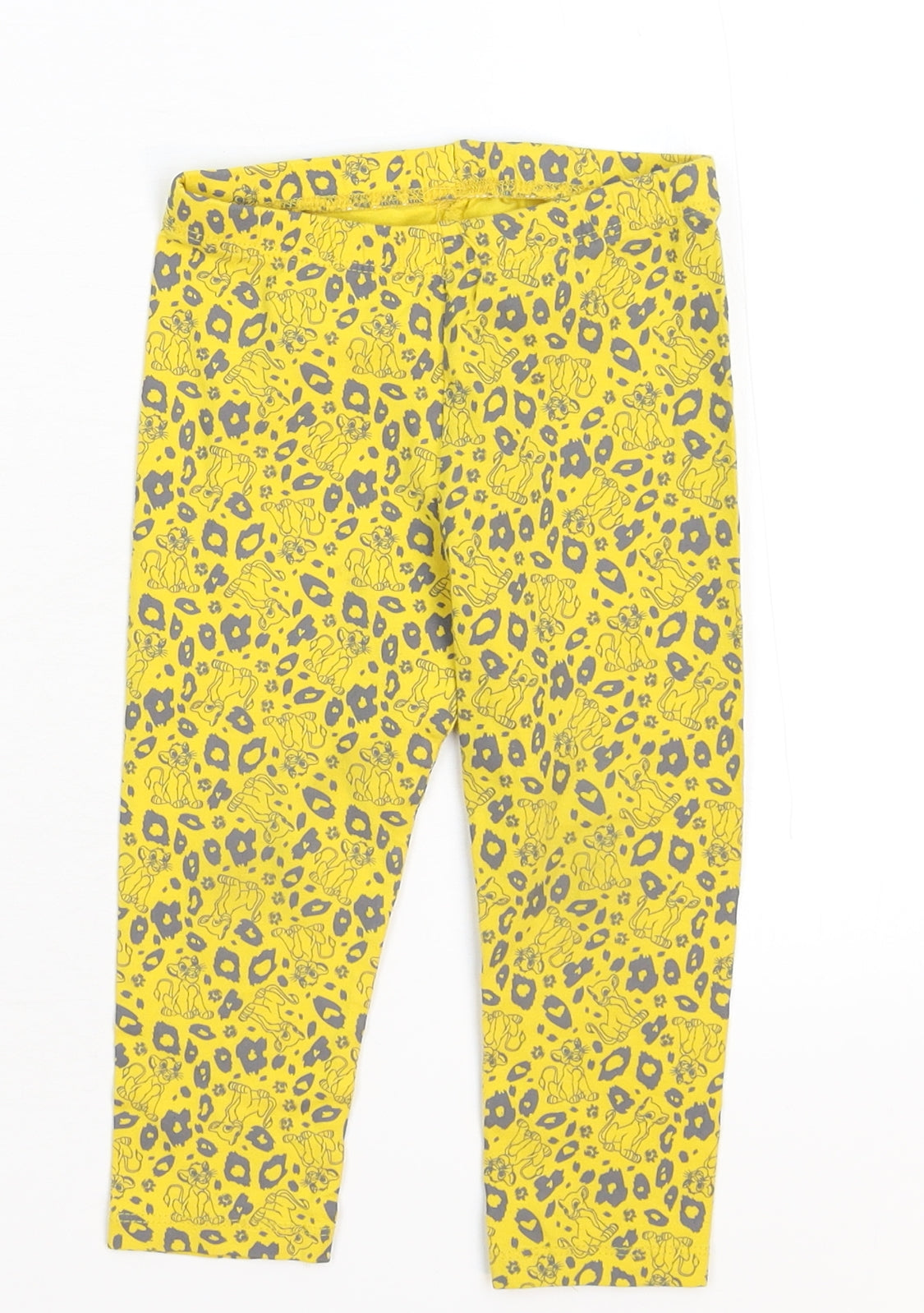 Primark Girls Yellow Animal Print  Capri Leggings Size 18-24 Months  - Lion King