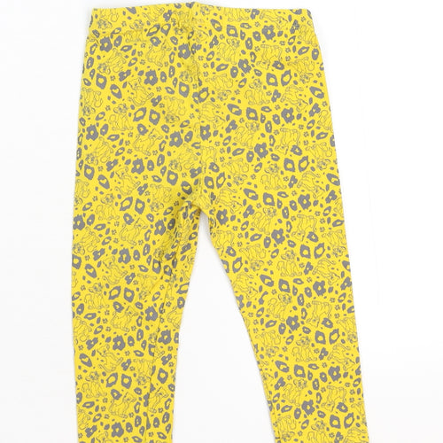 Primark Girls Yellow Animal Print  Capri Leggings Size 18-24 Months  - Lion King
