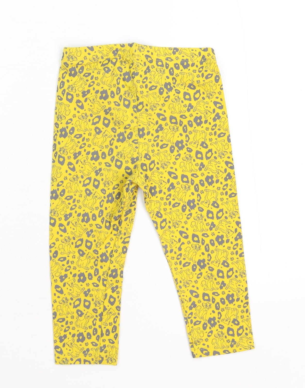 Primark Girls Yellow Animal Print  Capri Leggings Size 18-24 Months  - Lion King