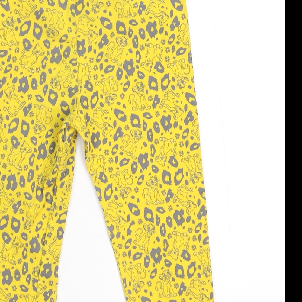 Primark Girls Yellow Animal Print  Capri Leggings Size 18-24 Months  - Lion King