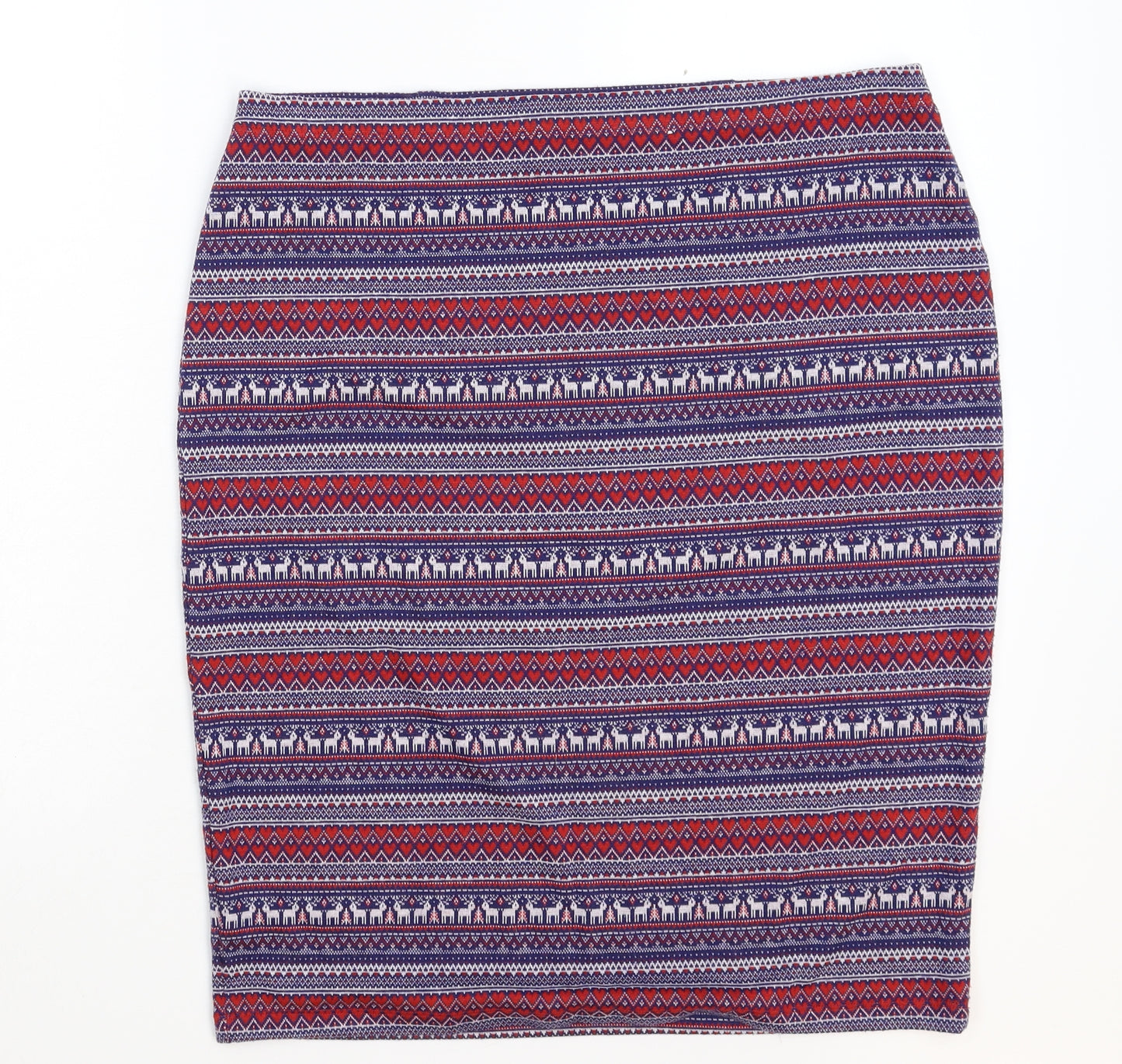 TU Womens Multicoloured Geometric  Straight & Pencil Skirt Size 16