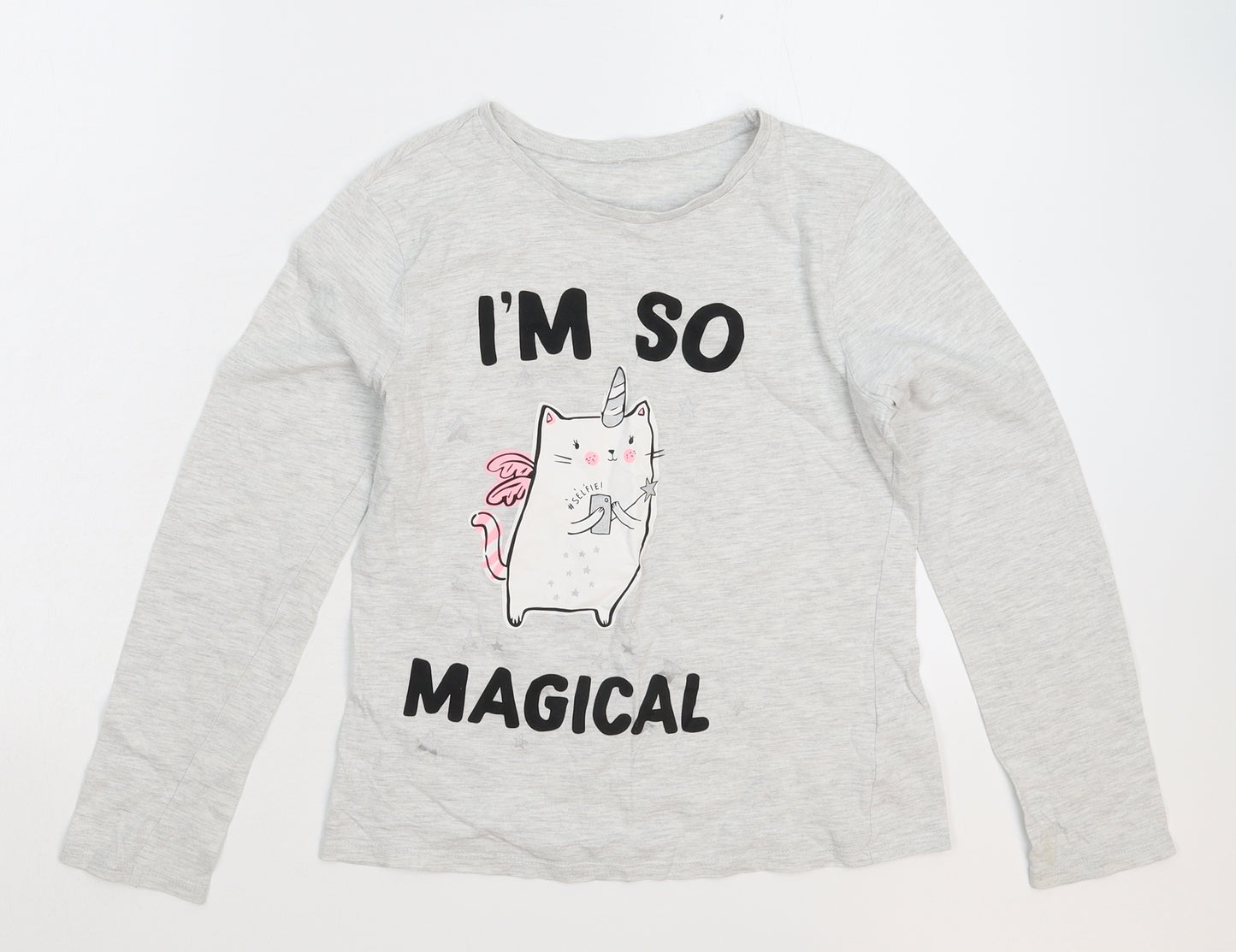 George Girls Grey   Basic T-Shirt Size 10-11 Years