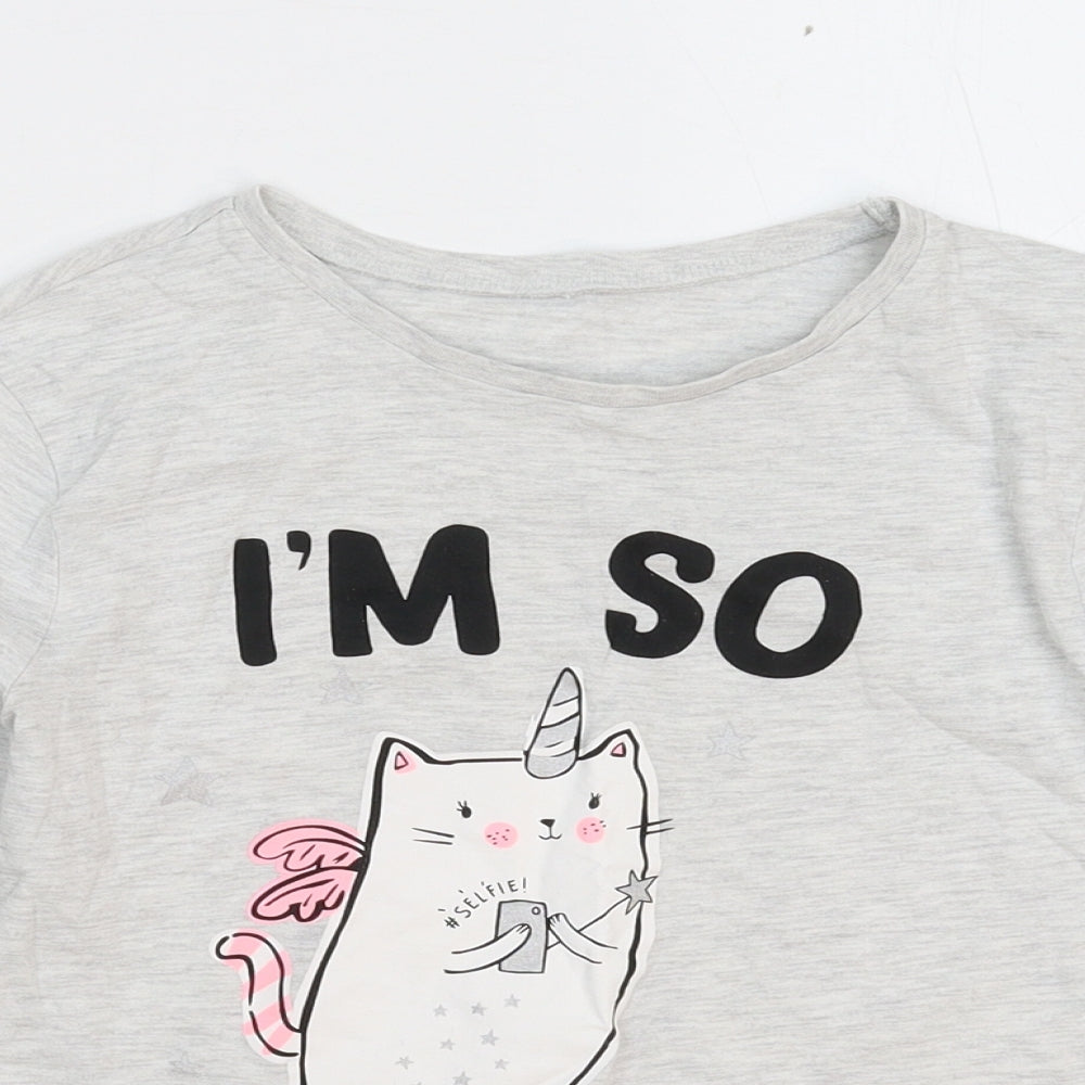 George Girls Grey   Basic T-Shirt Size 10-11 Years