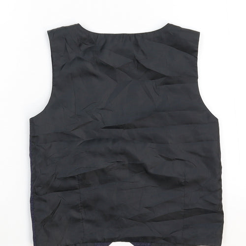 Preworn Boys Blue Check  Jacket Waistcoat Size 6-7 Years