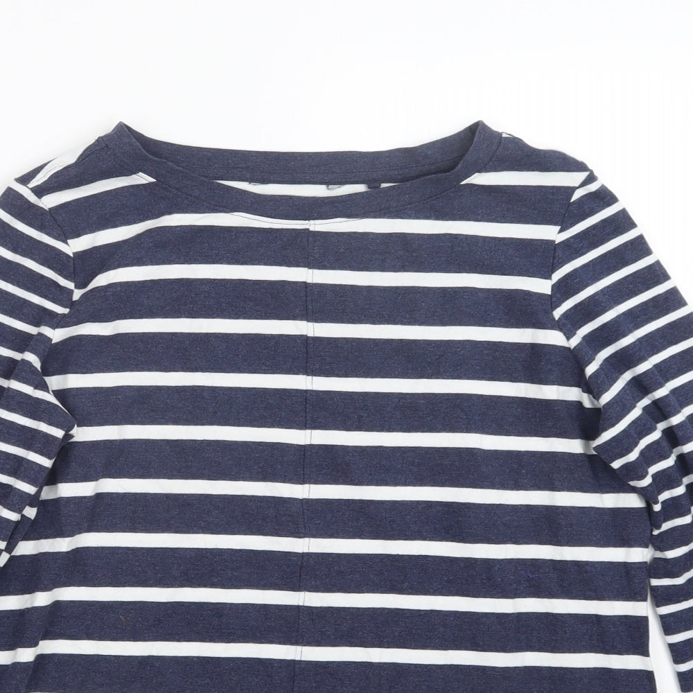 NEXT Womens Blue Striped  Basic T-Shirt Size 8