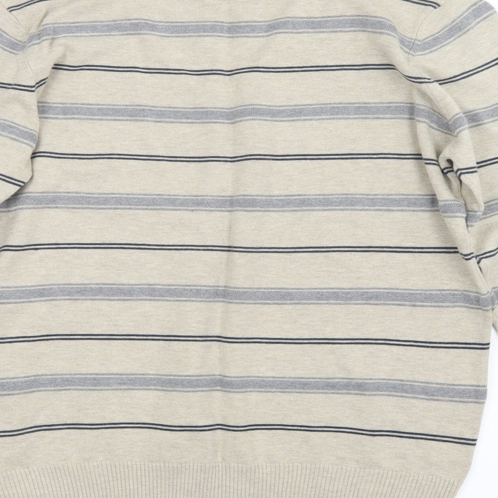 BHS Mens Beige Striped  Pullover Jumper Size L