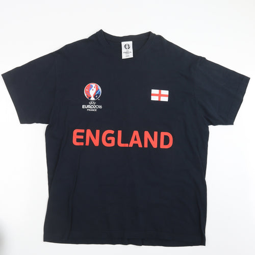UEFA Euro 2016 Mens Black    T-Shirt Size 2XL  - England