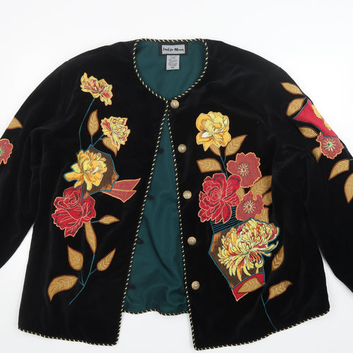 Indigo Moon Womens Black  Velvet Jacket  Size 3XL