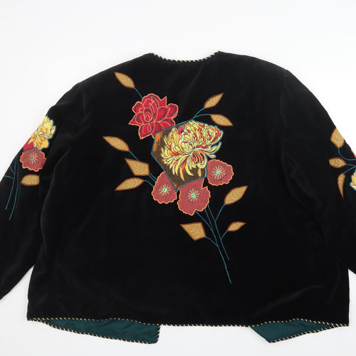 Indigo Moon Womens Black  Velvet Jacket  Size 3XL