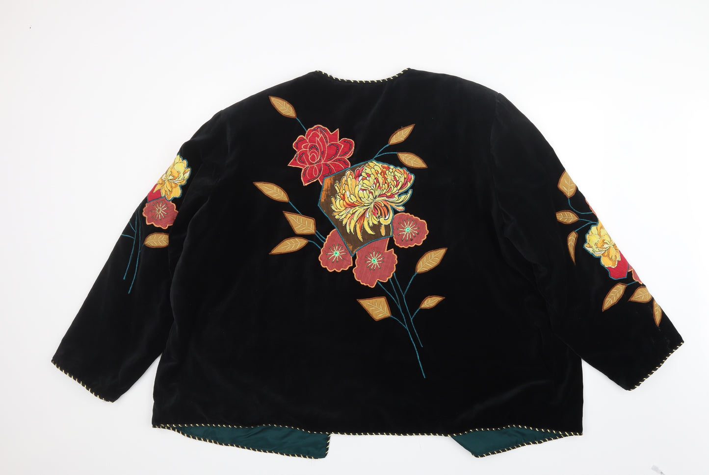 Indigo Moon Womens Black  Velvet Jacket  Size 3XL