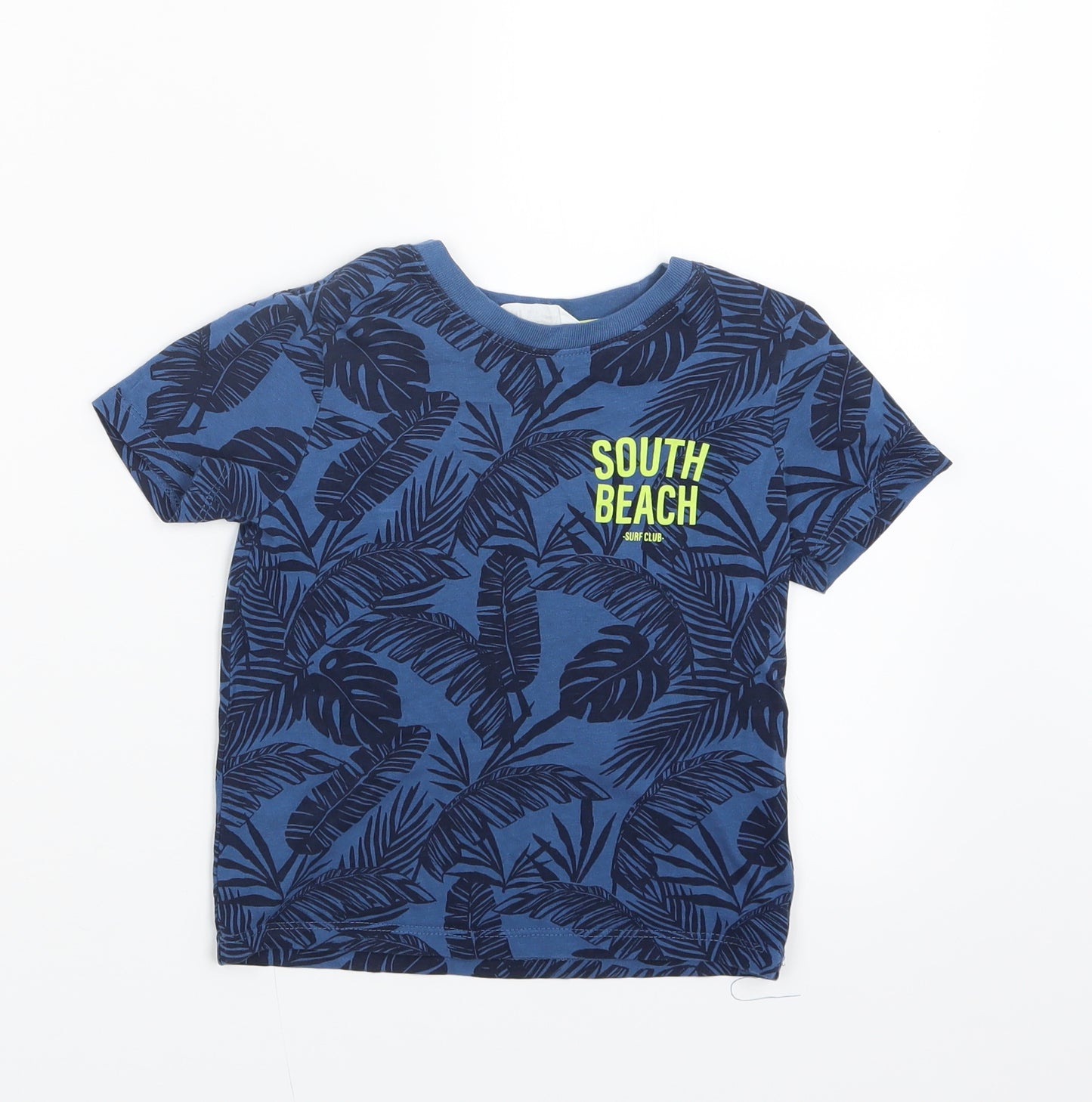 H&M Boys Blue Geometric  Basic T-Shirt Size 2-3 Years