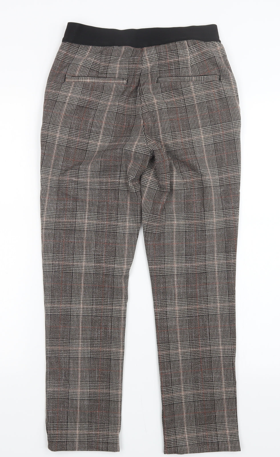 H&M Womens Brown Check  Trousers  Size 8 L25 in