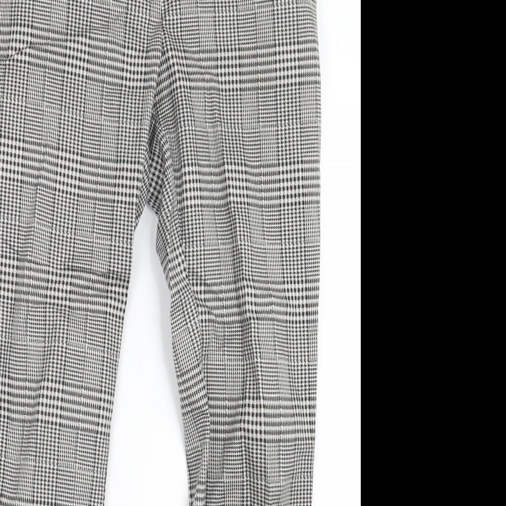 H&M Womens Black Houndstooth  Trousers  Size 8 L27 in