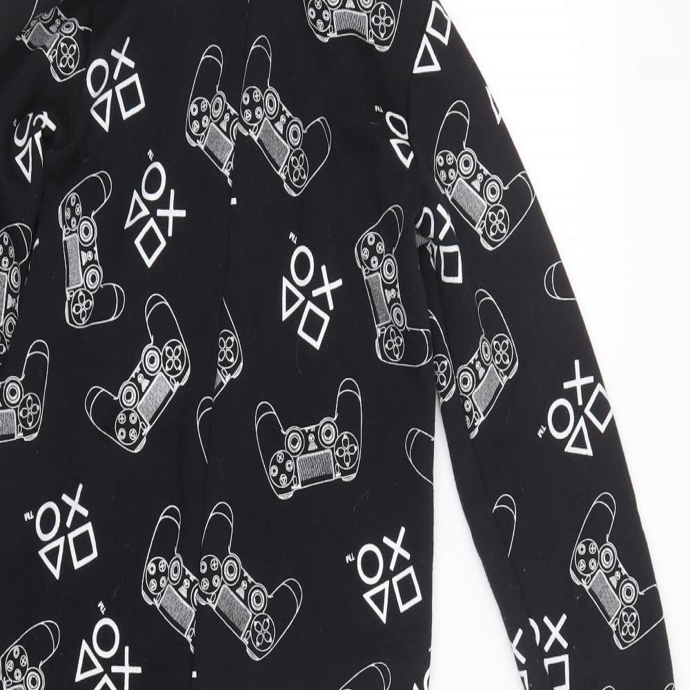 Primark Boys Black Geometric   One Piece Size 10-11 Years  - Play Station