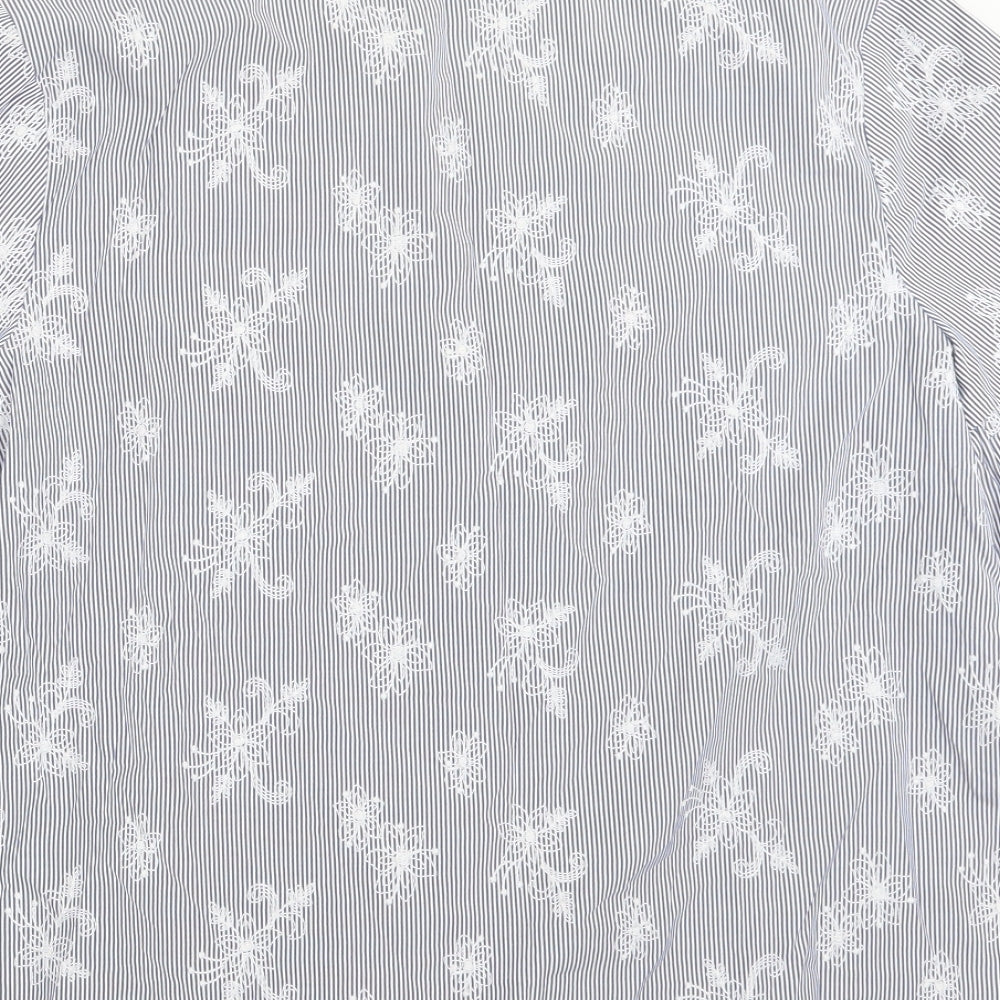 TU Womens Blue Striped  Basic Blouse Size 18