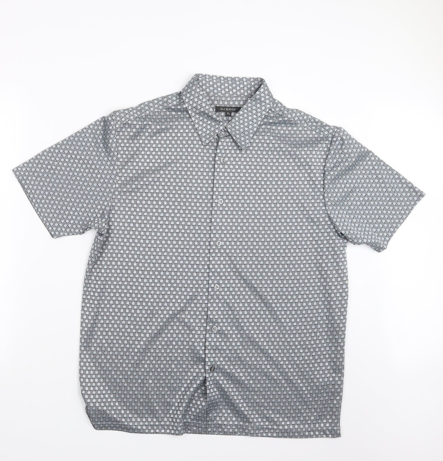 George Mens Silver    Button-Up Size XL