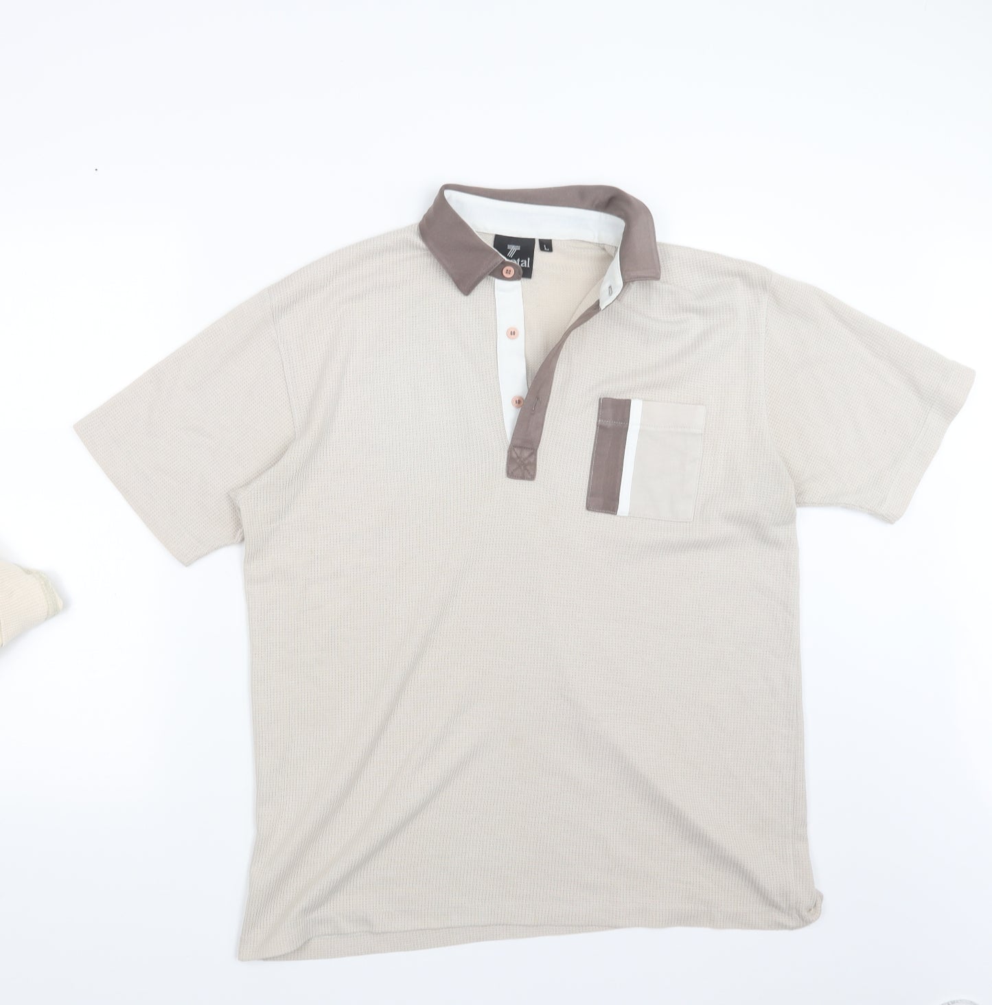 Tootal Mens Beige    Polo Size L