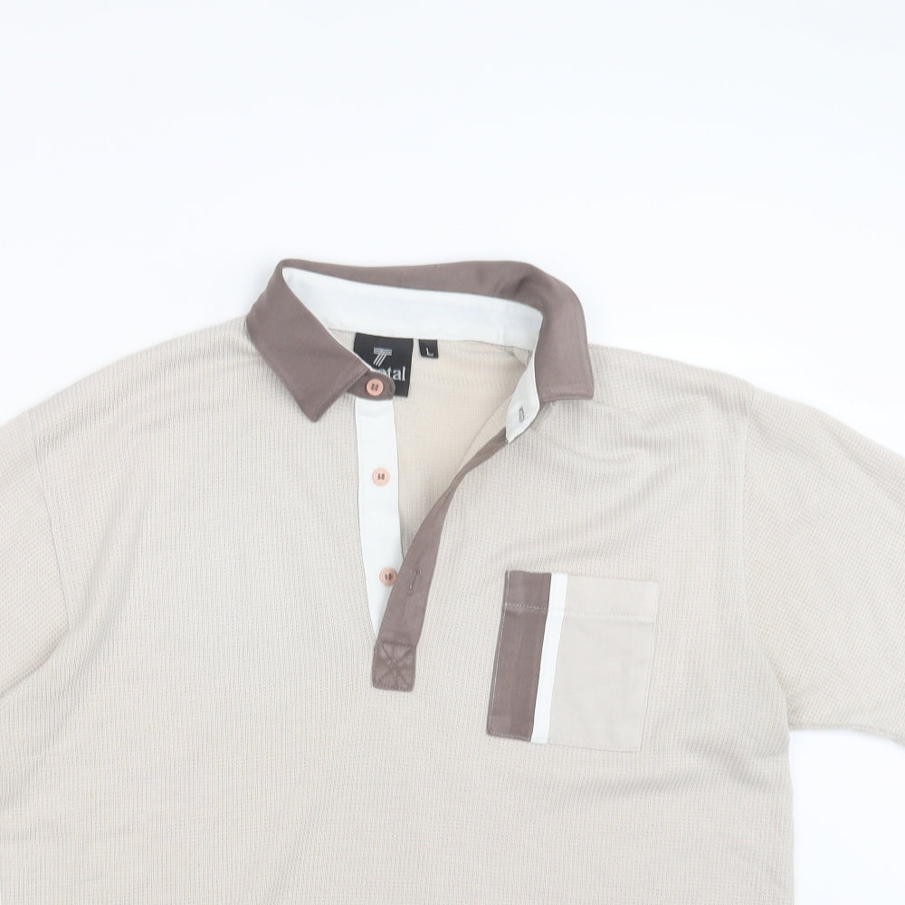 Tootal Mens Beige    Polo Size L